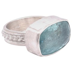 Sterling Aquamarine Cocktail Ring