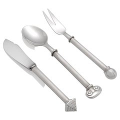 Architektonisches Appetizer-Set aus Sterlingsilber