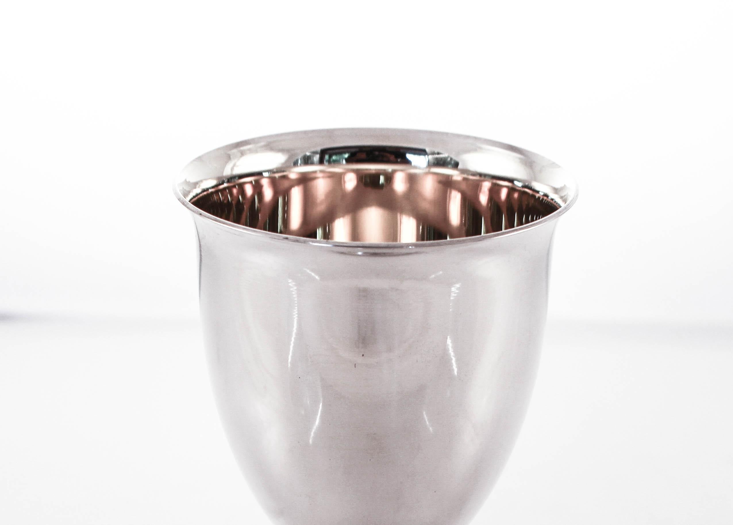 Contemporary Sterling Art Deco Style Goblet For Sale