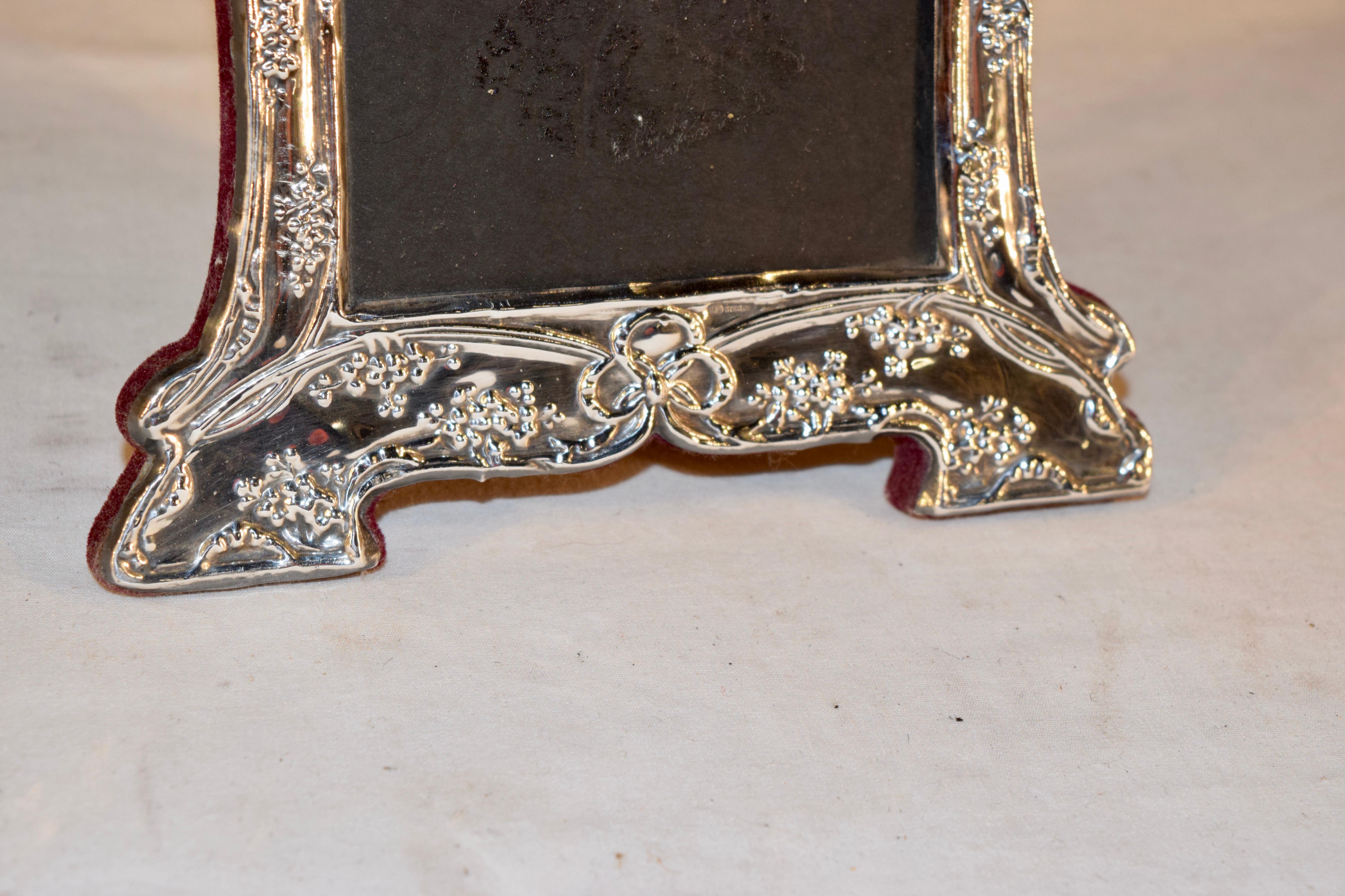 Sterling Art Nouveau Picture Frame In Good Condition In High Point, NC