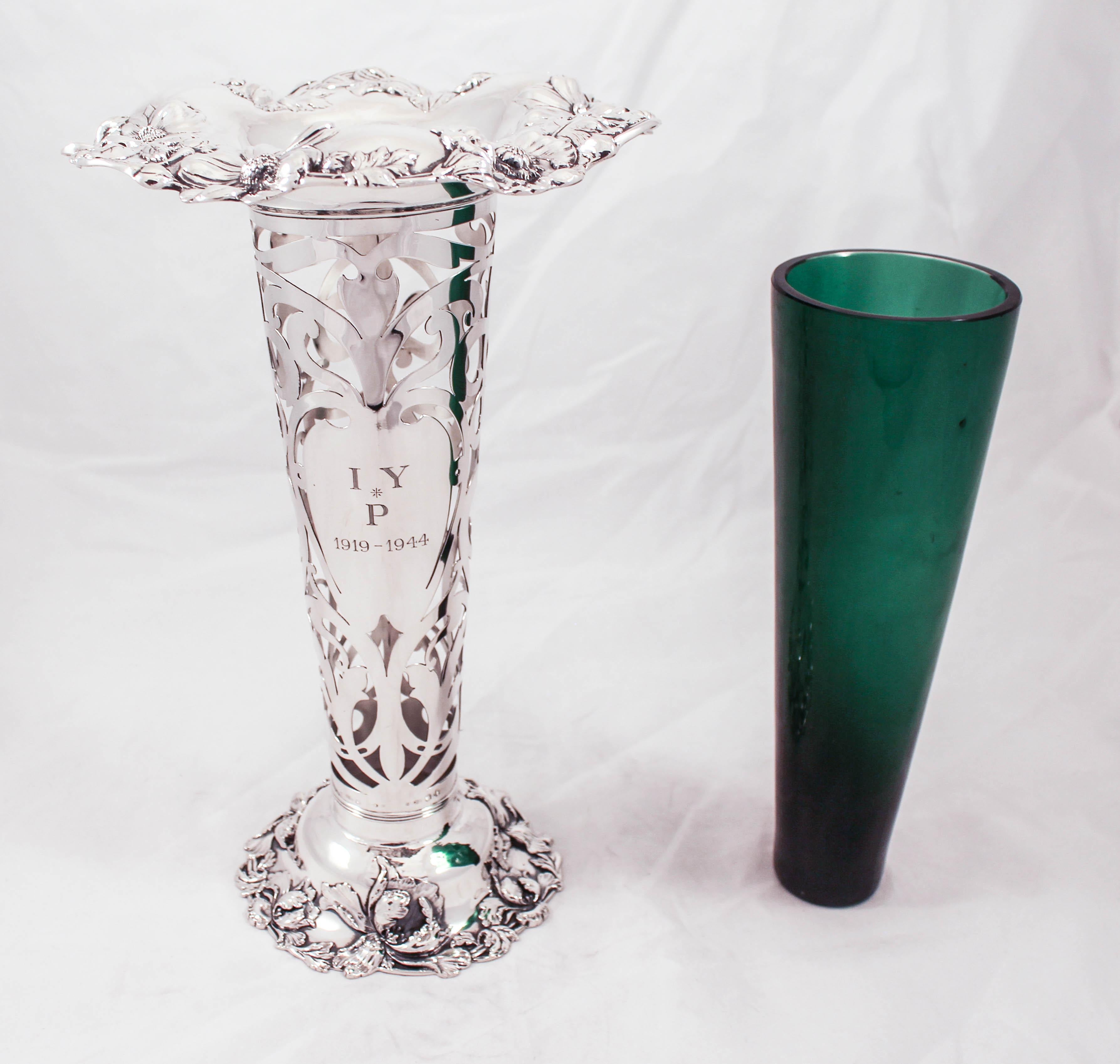 Sterling Silver Sterling Art Nouveau Vase