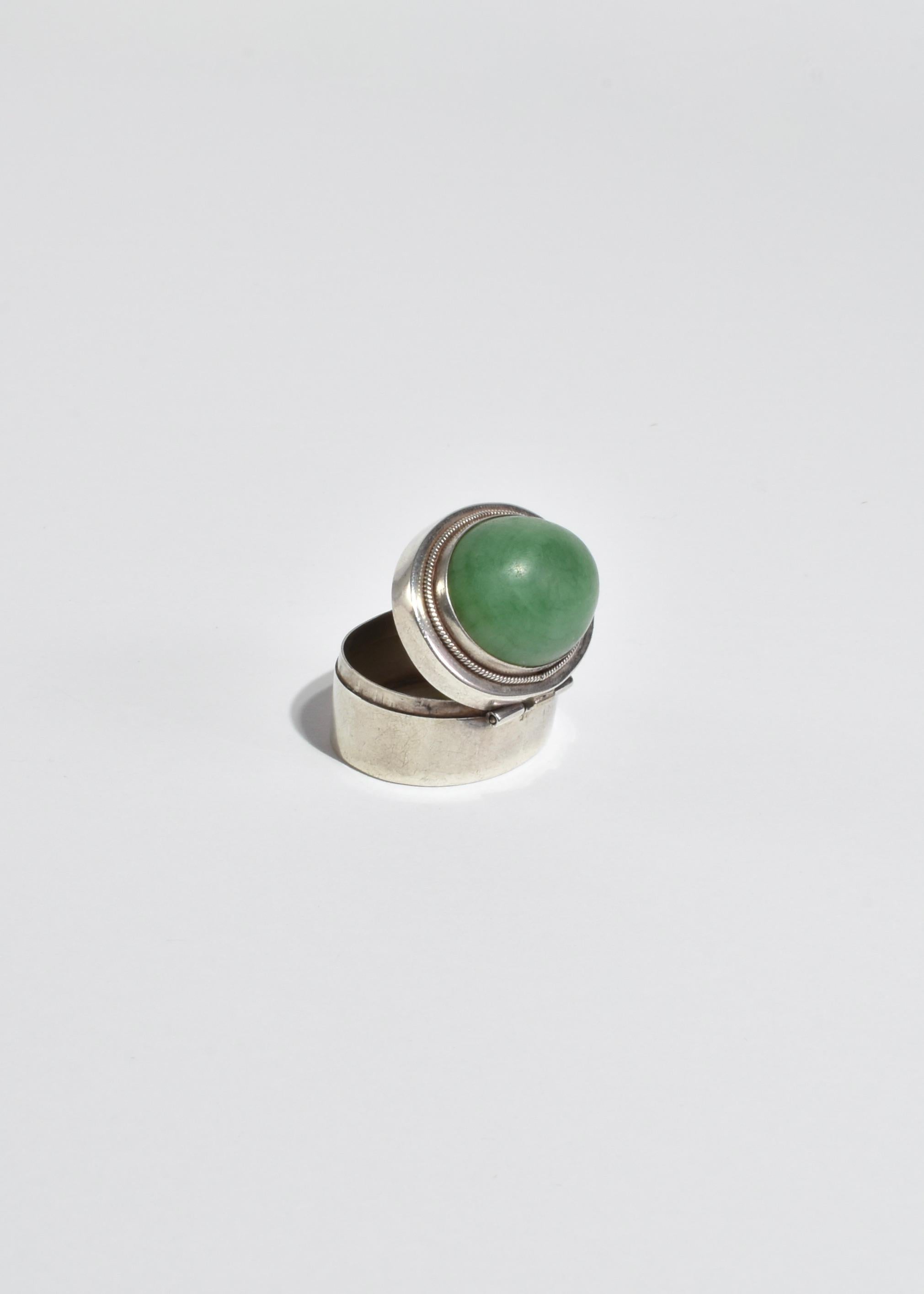 Hand-Crafted Sterling Aventurine Pill Box