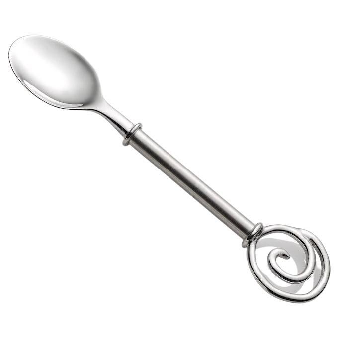 Sterling Baby Spoon w/ Spiral Teething End  For Sale