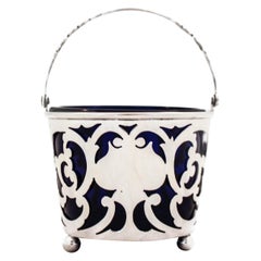 Sterling Basket with Cobalt Liner