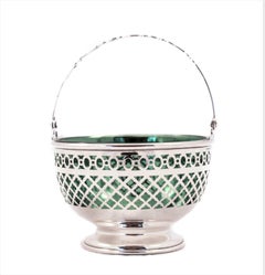 Sterling Basket with Green Liner