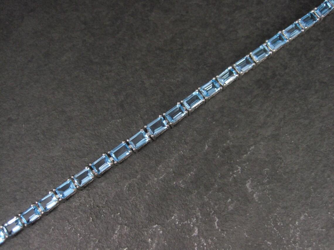 Sterling Blue Topaz Tennis Bracelet 7.5 Inches Chuck Clemency 3