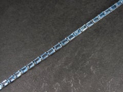 Sterling Blue Topaz Tennis Bracelet 7.5 Inches Chuck Clemency