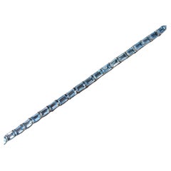 Retro Sterling Blue Topaz Tennis Bracelet 7.5 Inches Chuck Clemency