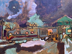 Crystal Street Train Station in Winter Moonlight (East Stroudsburg, PA)