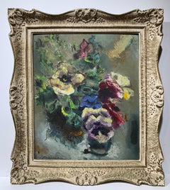 Vintage Floral Still Life (abstract pansy flower arrangement)