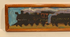 Yellow Caboose #2 (Lackawanna Railroad Freight Train Steam engine painting)
