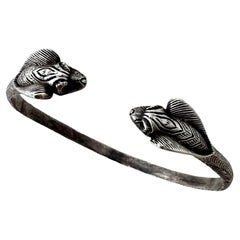 Used Sterling Bracelet with Cobra Heads