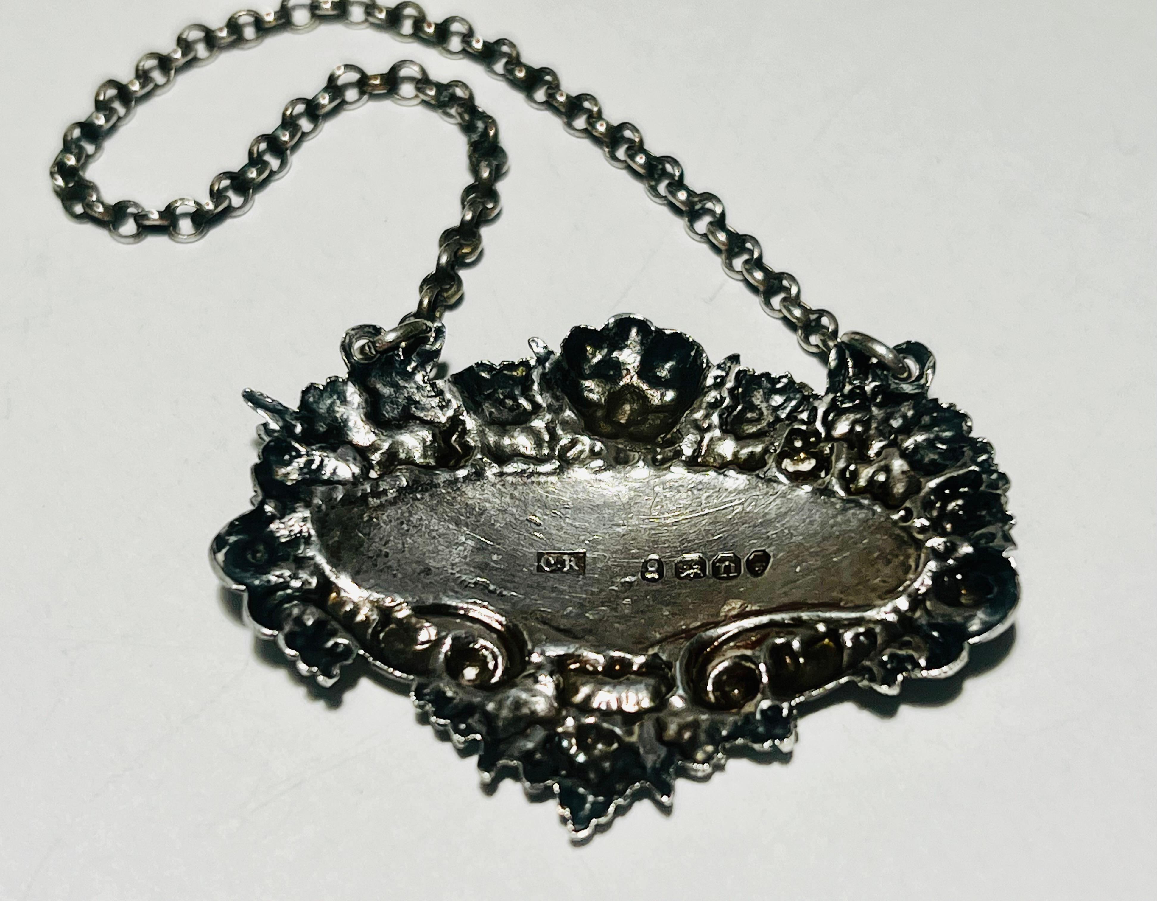 Etiqueta/botella de decantador de brandy de ley de Charles Rawlings, Londres, 1828 Hecho a mano en venta