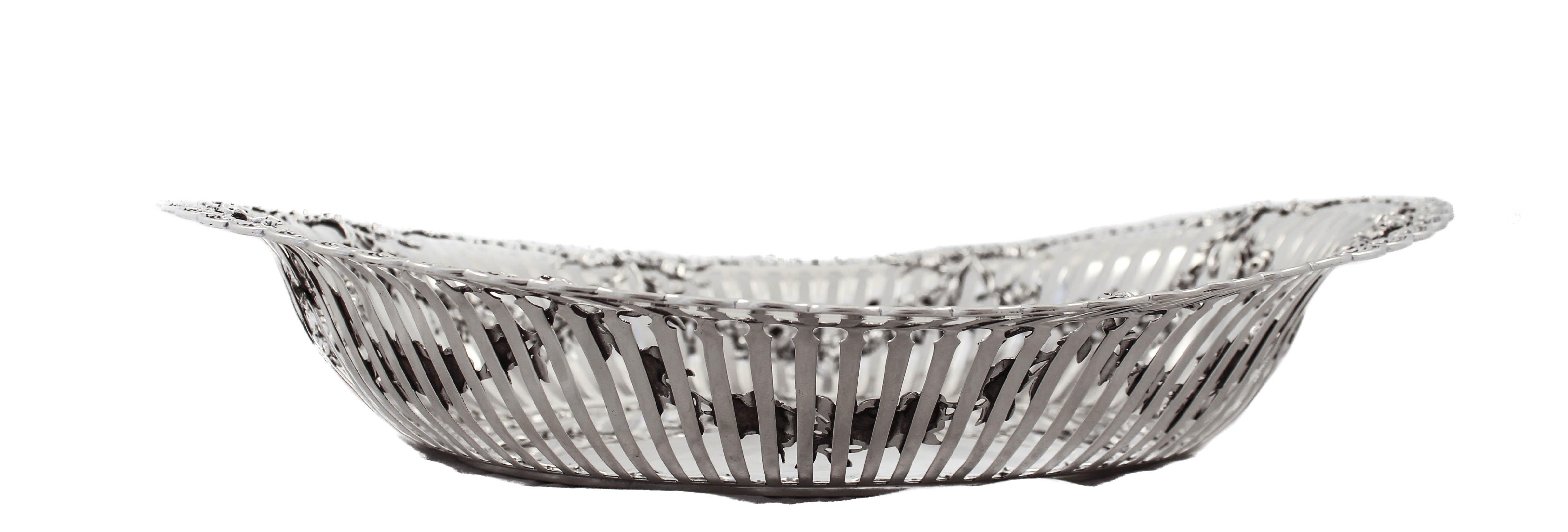 Late 19th Century Sterling Breadbasket For Sale