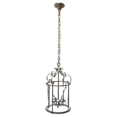 Sterling Bronze Co. Pair Of Polished Nickel Bronze Blown Glass Lantern Fixtures
