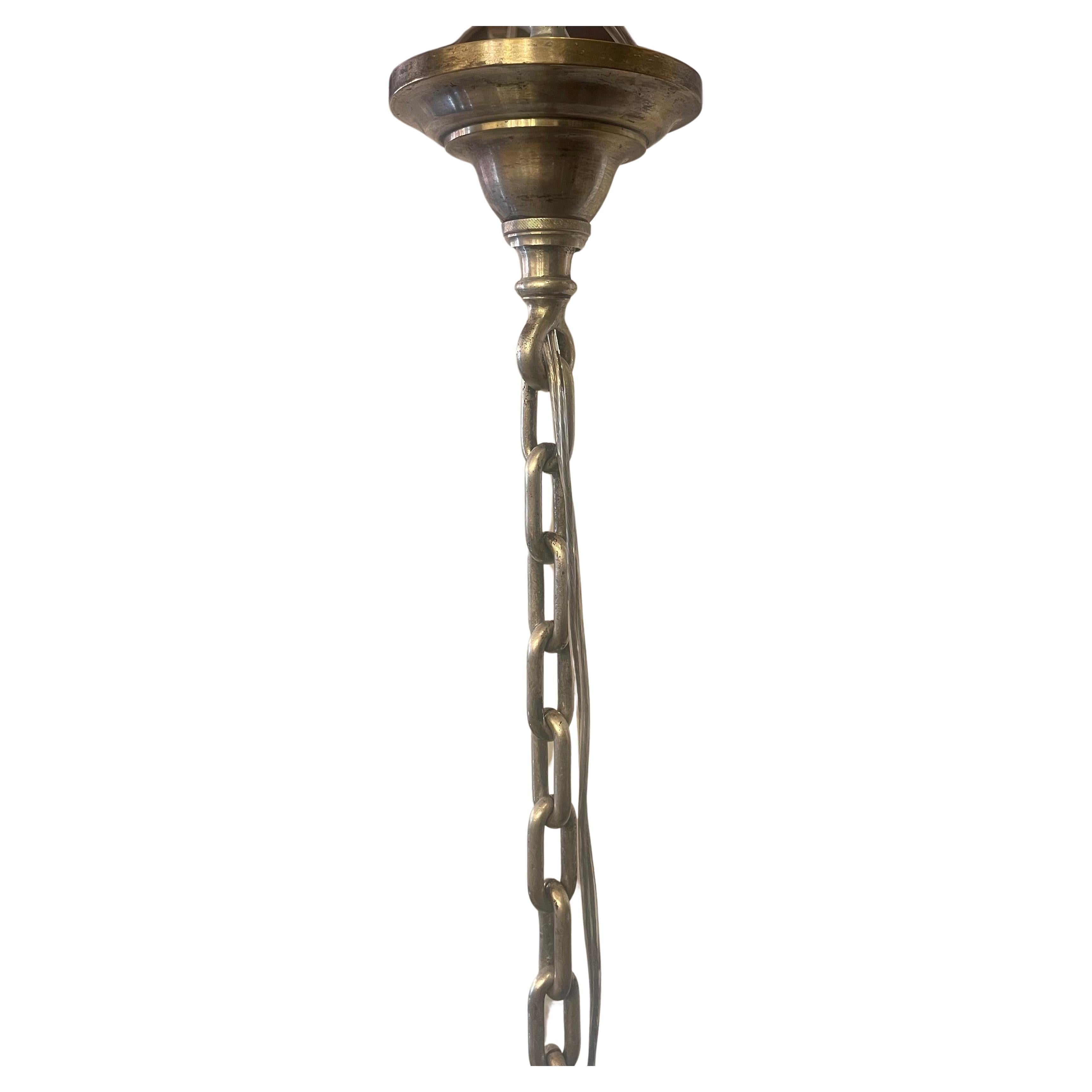 Sterling Bronze Co. Pareja De Lámparas De Cristal Soplado De Bronce Níquel Pulido en Bueno estado para la venta en Roslyn, NY