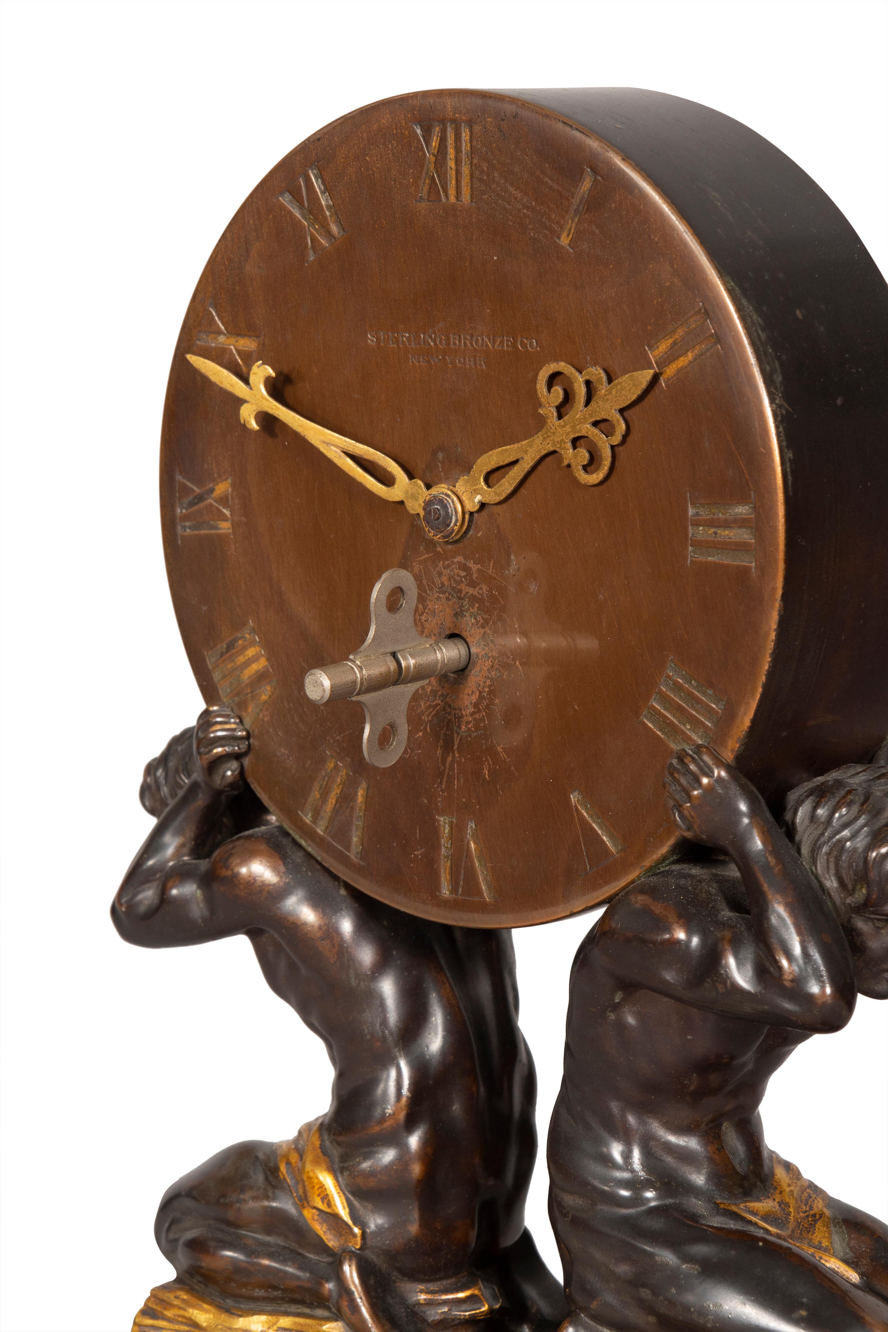 Sterling Bronze Unternehmen Mantle Clock im Angebot 12