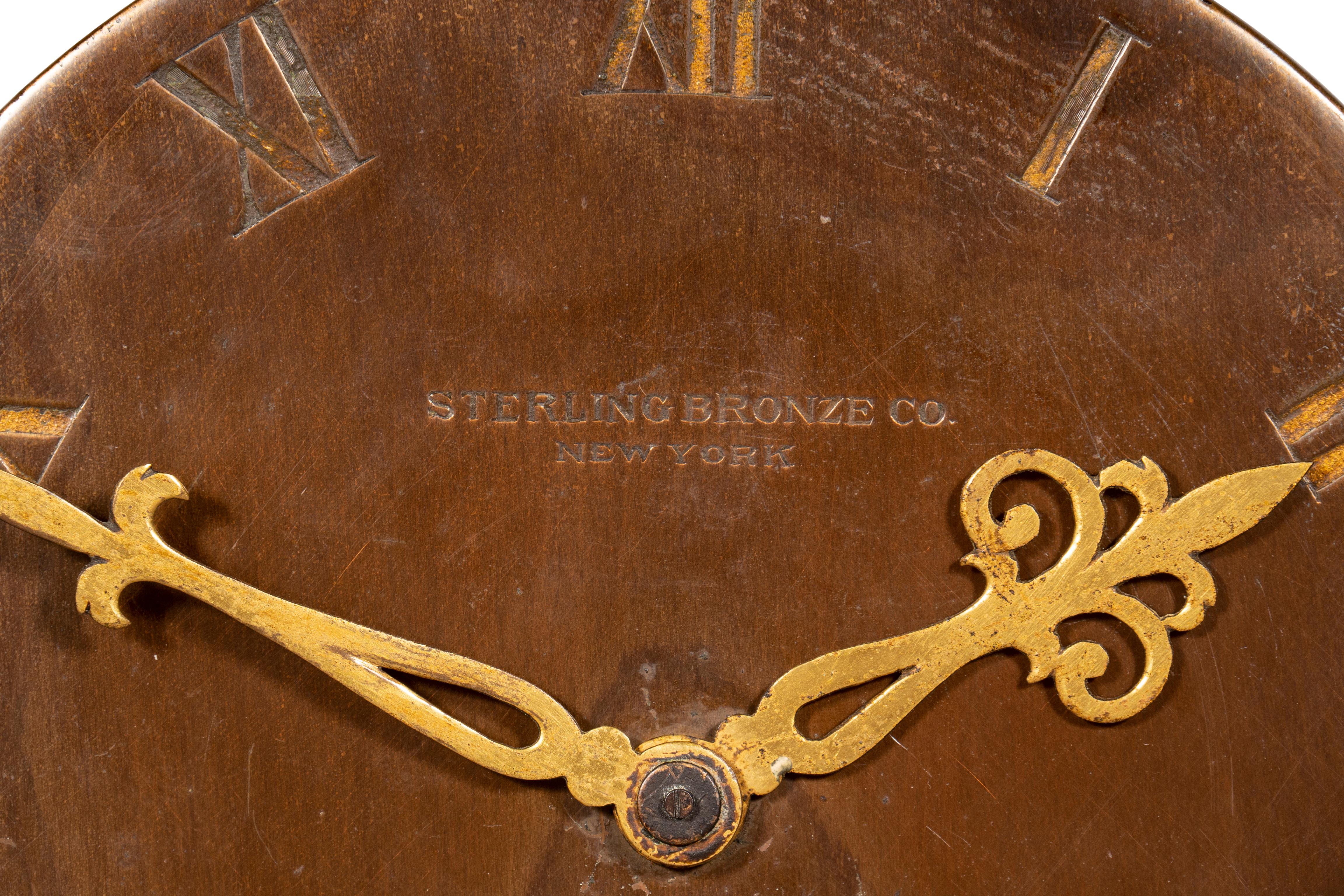 Sterling Bronze Company Mantle Clock For Sale 1