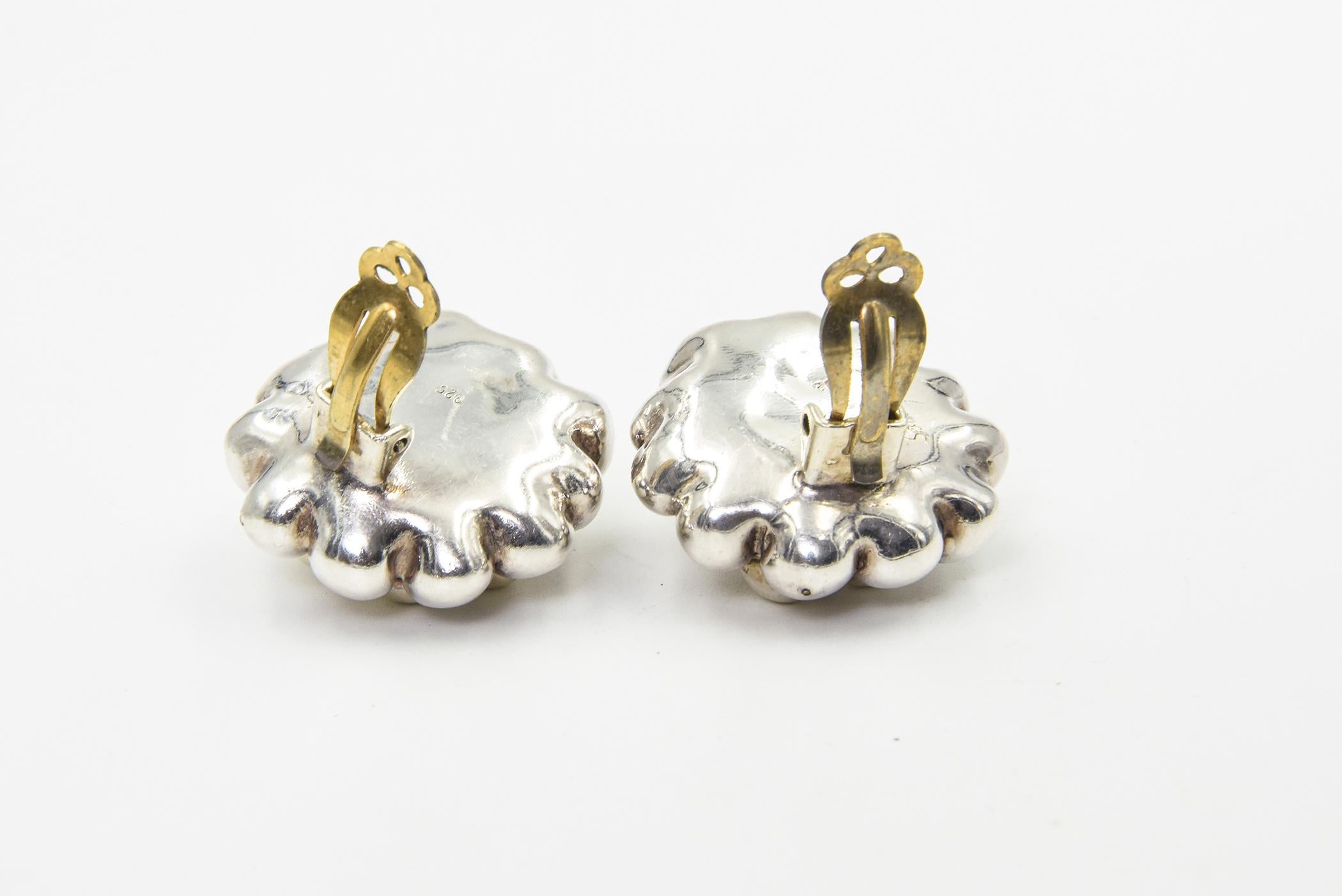 Sterling Bubble Clip-on Earrings by Sam Philipe For Sale 1