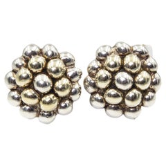 Vintage Sterling Bubble Clip-on Earrings by Sam Philipe
