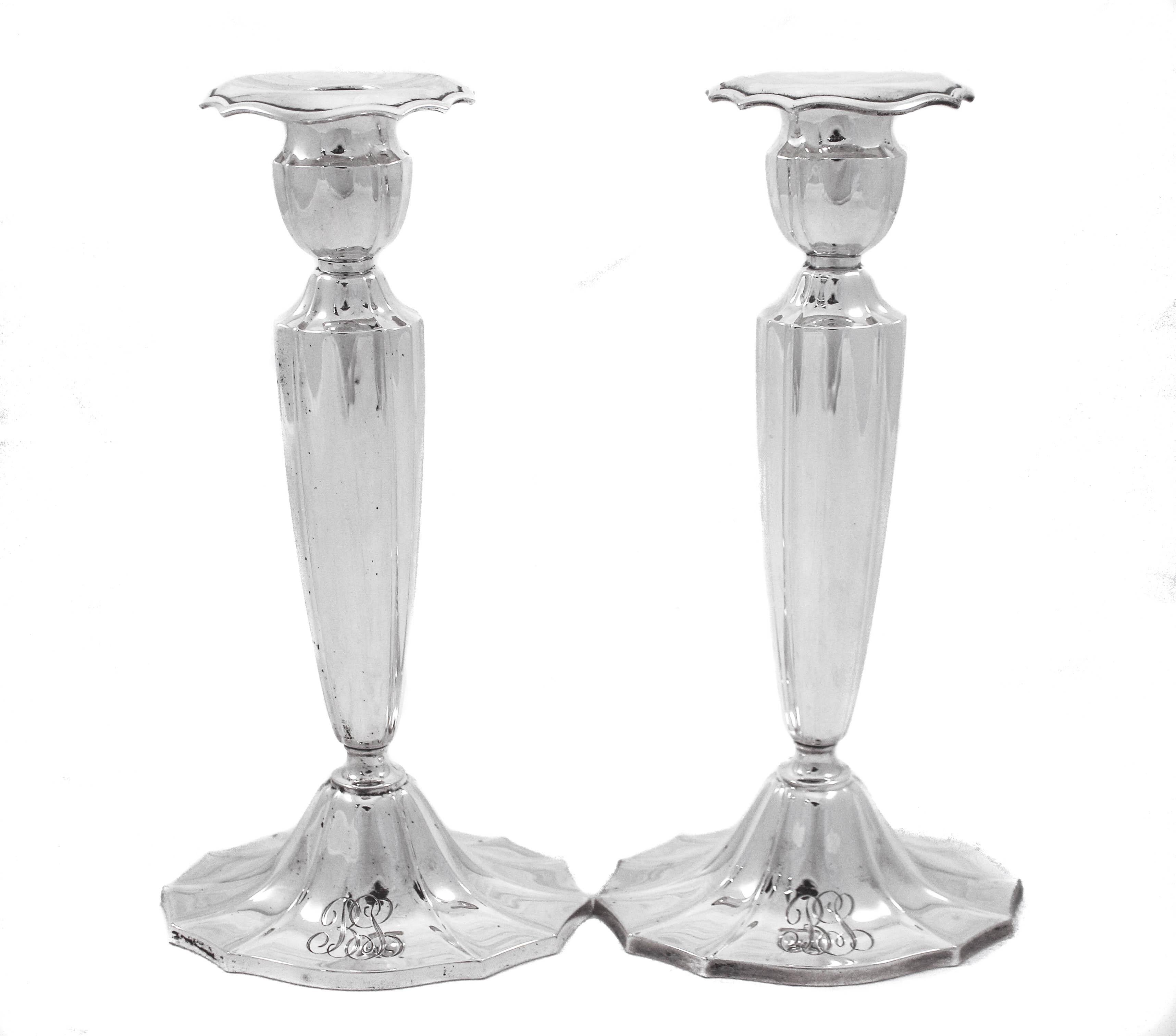 Sterling Candlesticks, 1916 For Sale