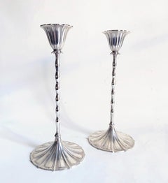 Candelieri in sterlina di Reed & Barton nello stile di Josef Hoffmann c. 1928
