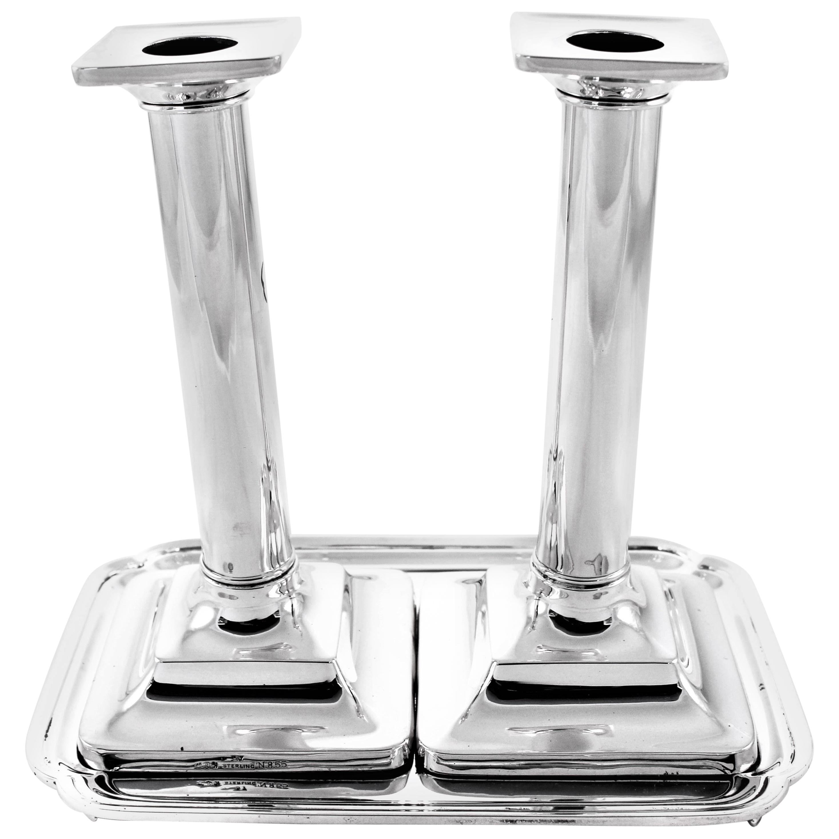 Sterling Candlesticks with Tray