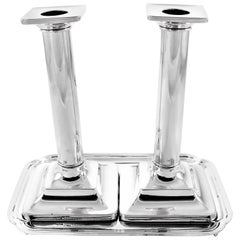 Sterling Candlesticks with Tray