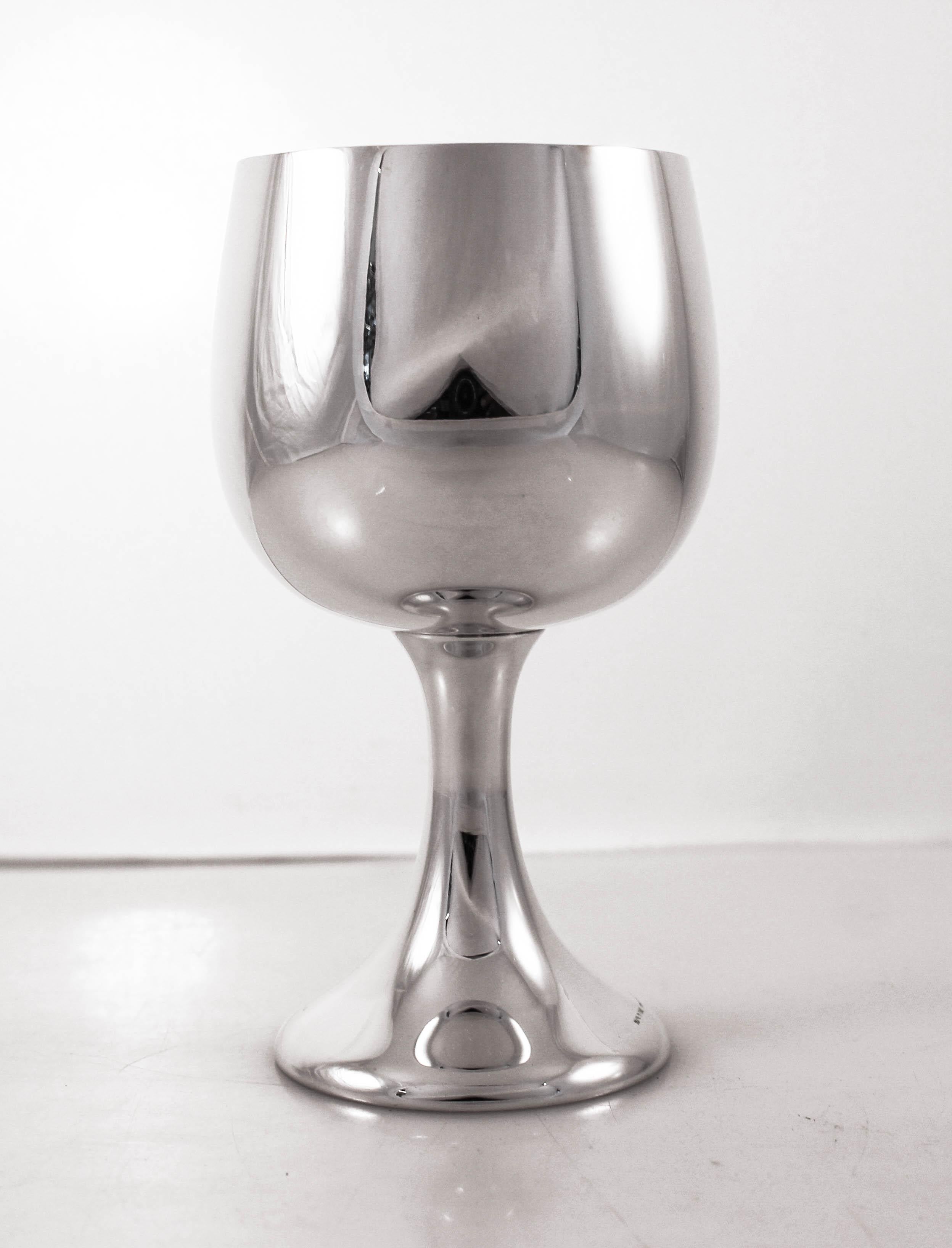 We proudly offer this sterling silver chalice. Even though it’s modern and has a contemporary look, it’s perfect for holding wine in age-old traditions and ceremonies. Whether in a church, synagogue or even your home (Cup of Elijah). A lovely gift