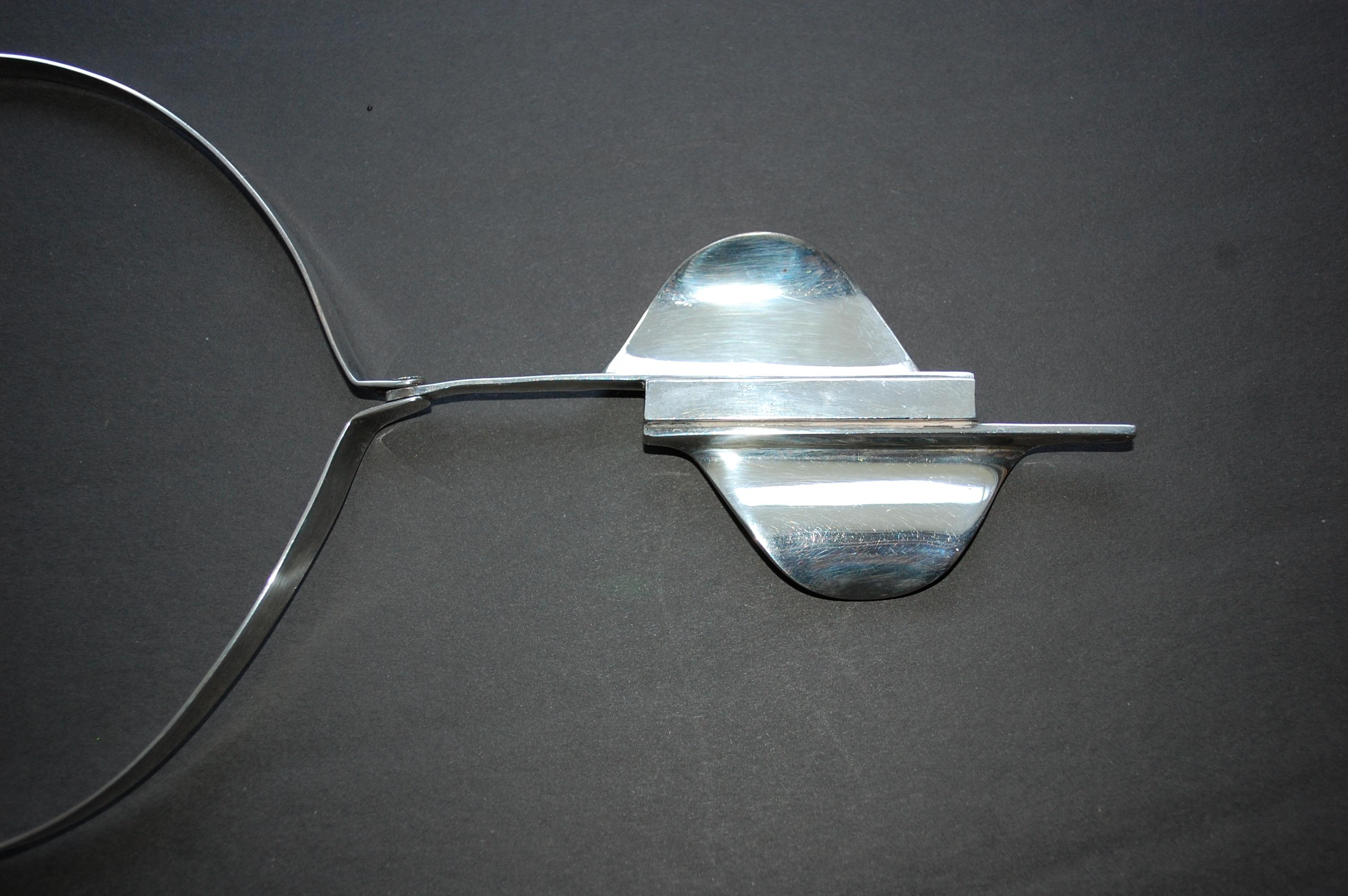 Modern Sterling Chocker With Pendant For Sale