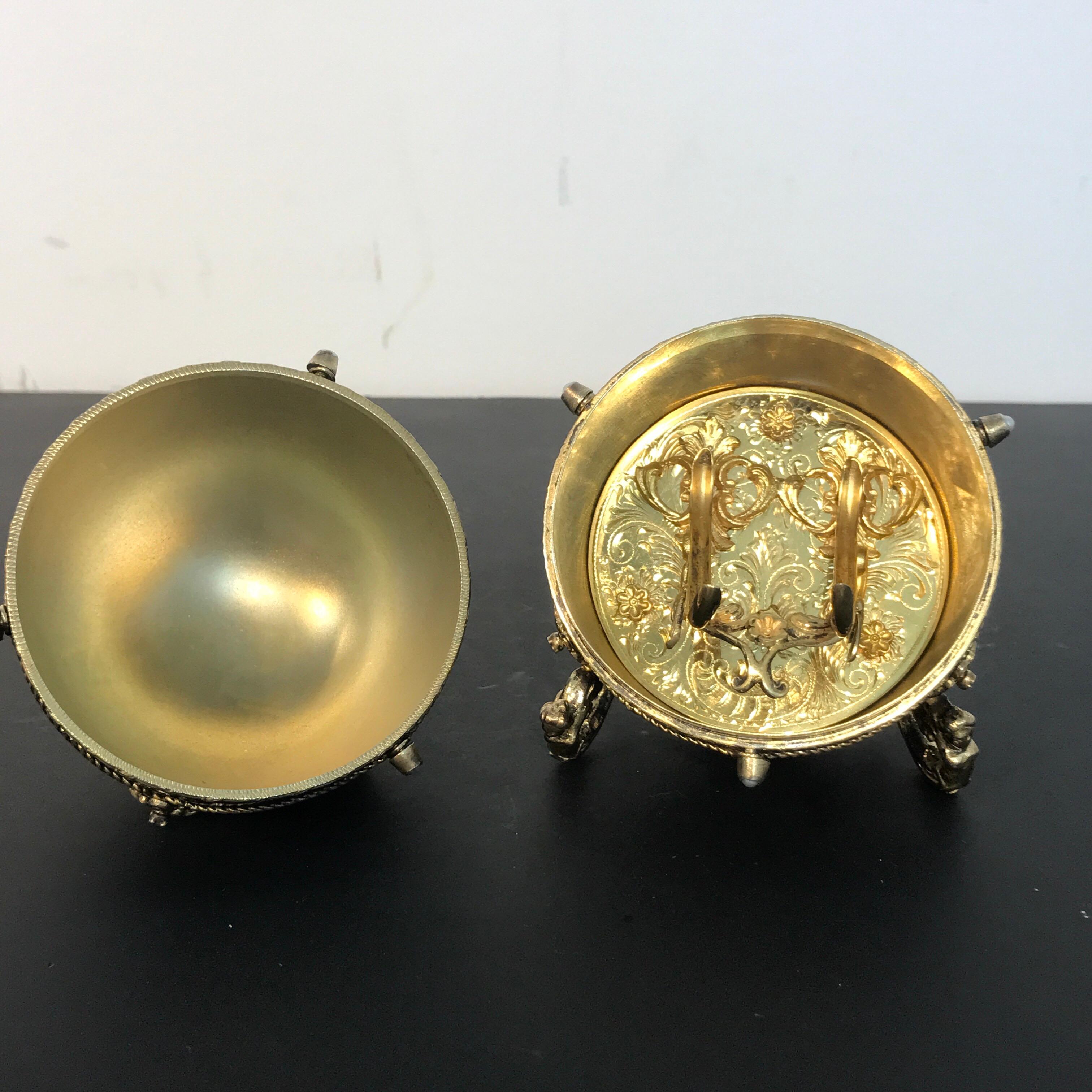 Sterling and Cobalt Blue Enamel Egg Music Box, in the Style of Fabergé 6