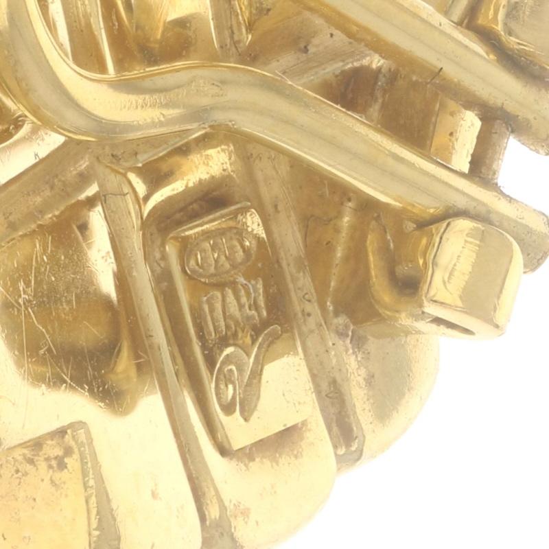 Sterling Crosshatch Basket Weave Large Stud Earrings 925 Gold Pltd Italy Clip-On 1