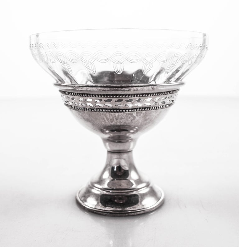 Sterling and Crystal Dessert Cups For Sale at 1stDibs