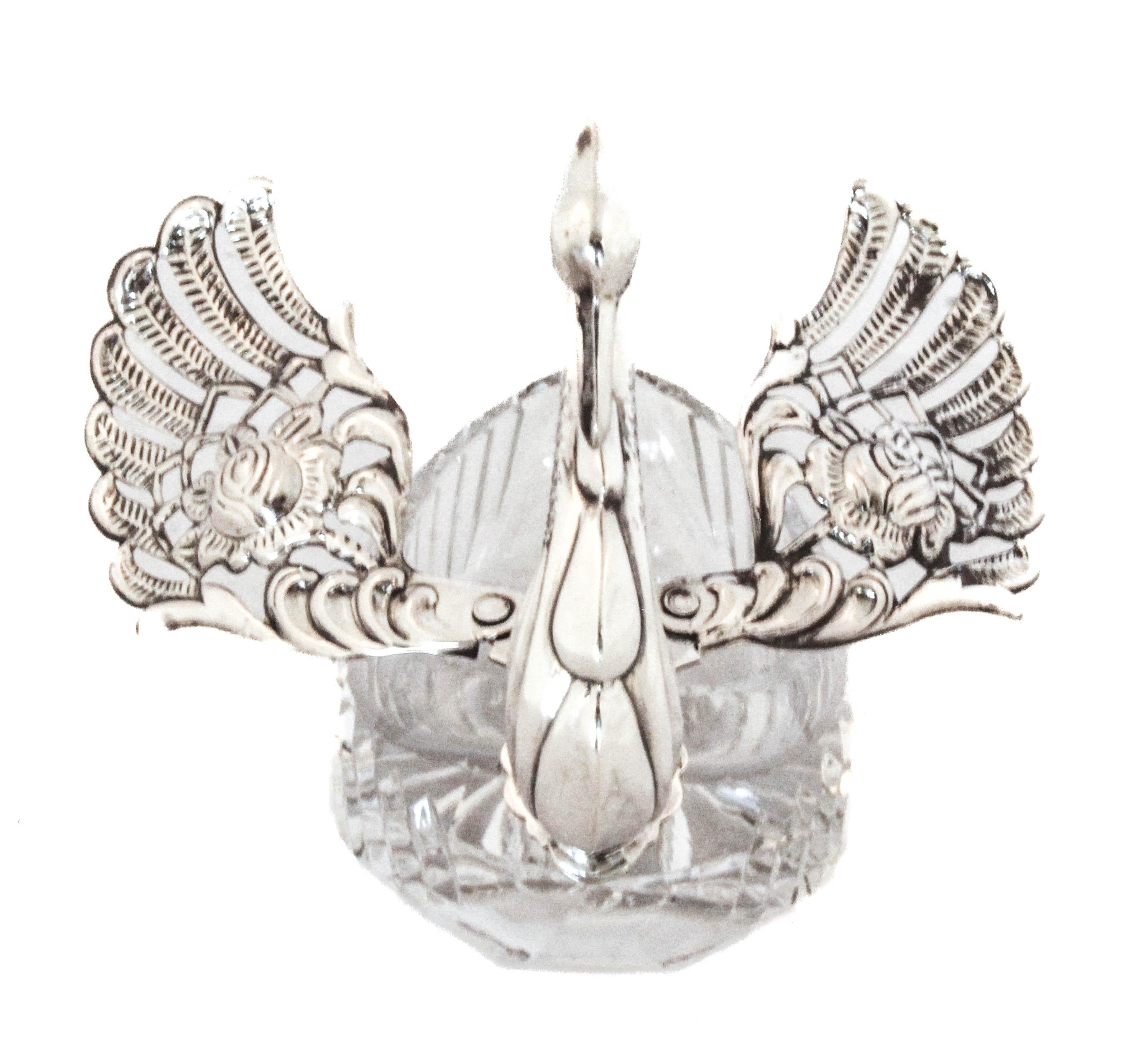 Cigno in argento e cristallo In condizioni ottime in vendita a Brooklyn, NY