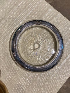 Sterling & Crystal Wine Coaster with Star Motif, Marked Frank M Whiting