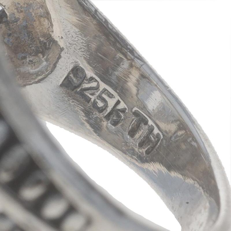 Sterling Cubic Zirkonia Cocktail Solitär-Ring - 925 Oval 13,60ct Schnörkelarbeit im Angebot 2