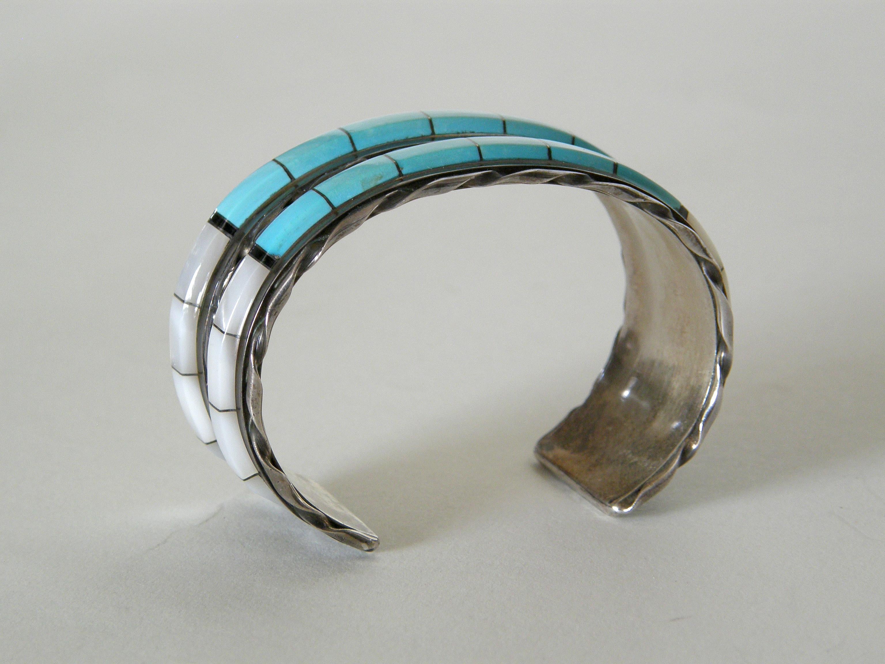 Women's or Men's Sterling Cuff Bracelet by Zuni Artists Martin and Esther Panteah