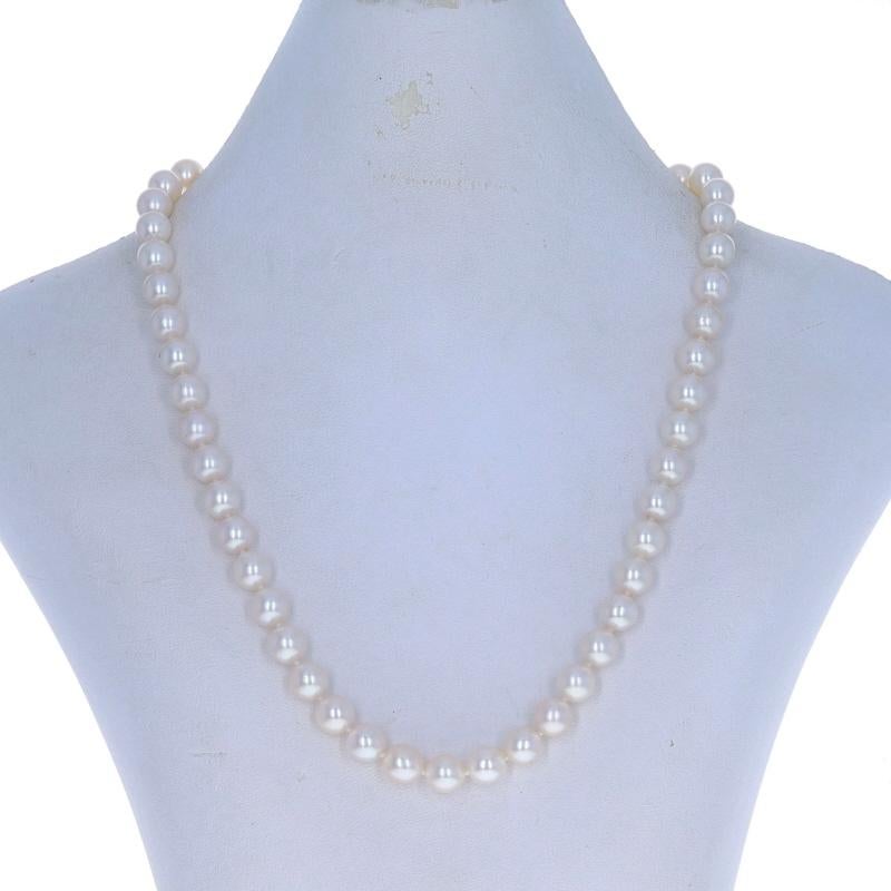 Bead Sterling Cultured Pearl Knotted Strand Necklace 17 1/2