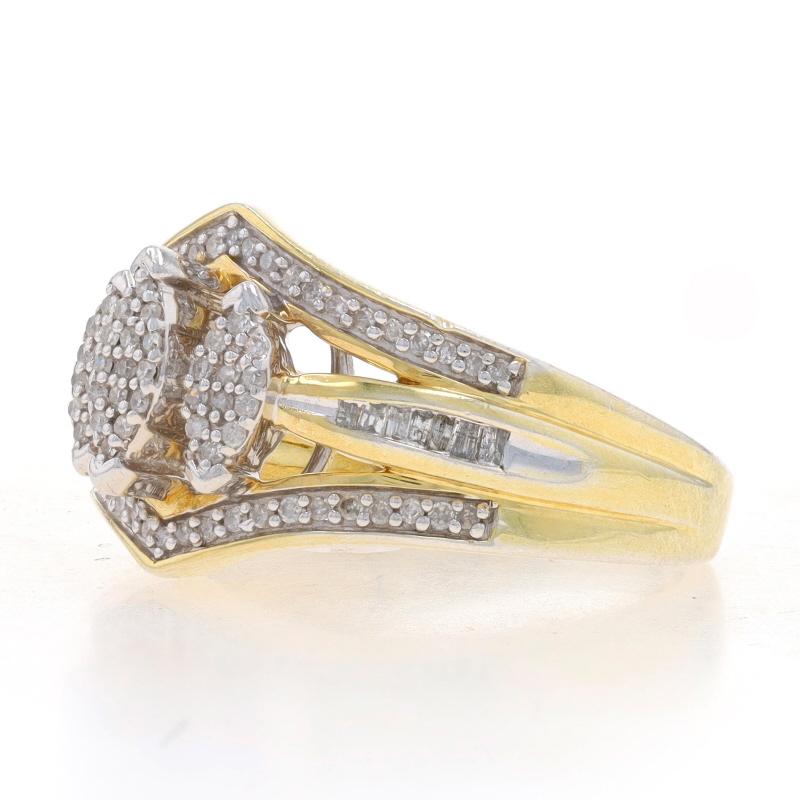 Single Cut Sterling Diamond All-In-One Engagement Ring 925 Gold Plated .25ctw Cluster Sz 7 For Sale