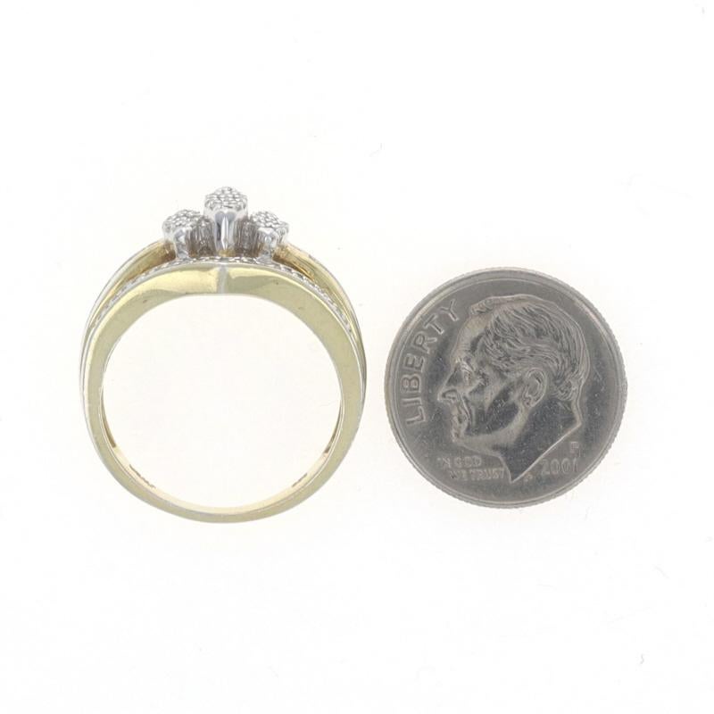 Women's Sterling Diamond All-In-One Engagement Ring 925 Gold Plated .25ctw Cluster Sz 7
