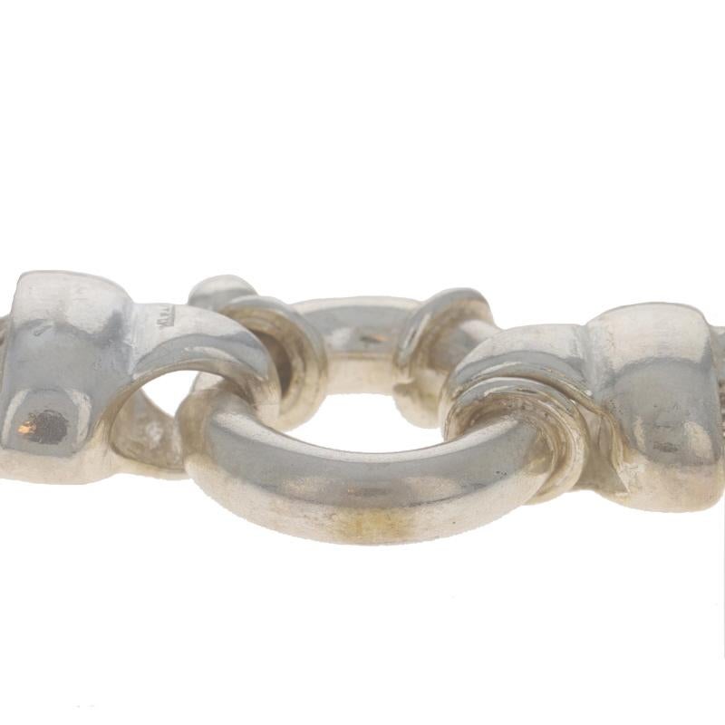 Bracciale a catena multipla in argento con perline e cordoli, misura 7 3/4