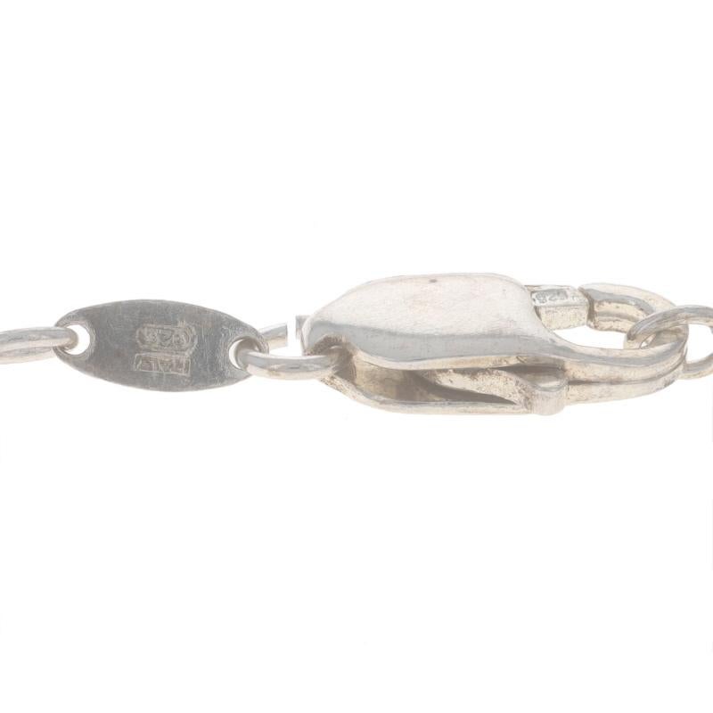 Collana in argento con taglio a diamante e catena a coda di volpe attorcigliata 24 1/4