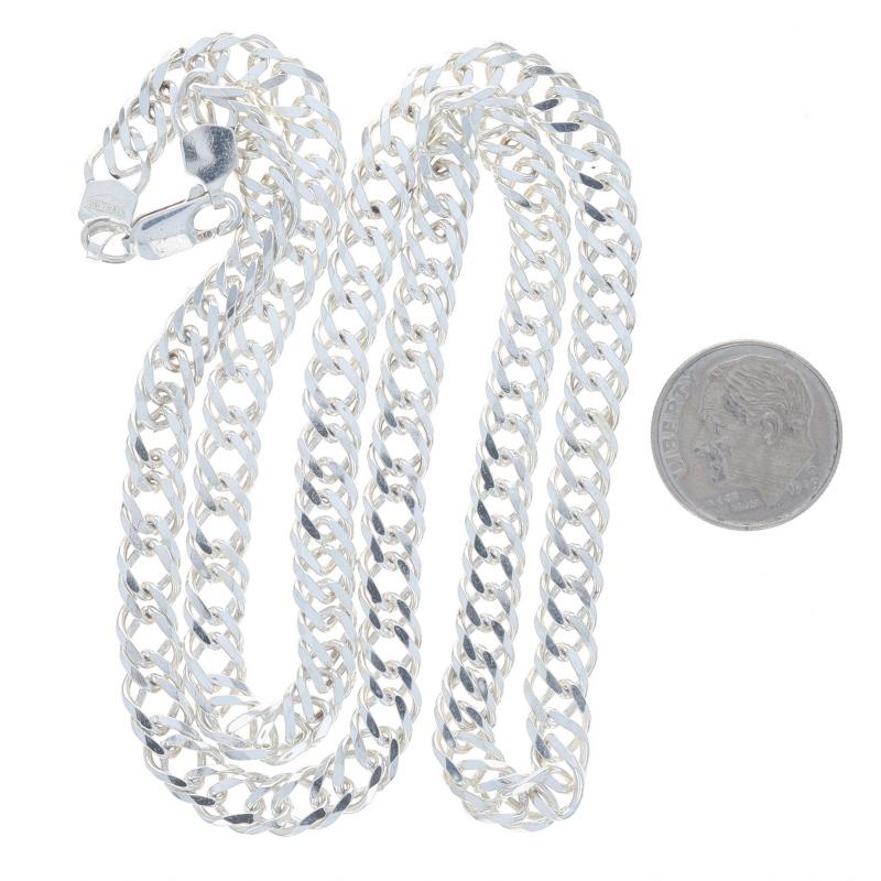 Donna Catena Rambo in argento con taglio a diamante Collana unisex 20