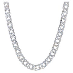 Catena Rambo in argento con taglio a diamante Collana unisex 20" - 925 Diamond Cut Dble Curb