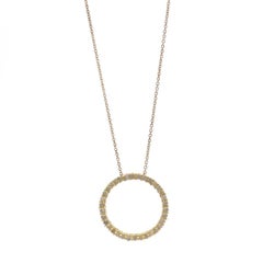 Sterling Diamond Eternity Necklace 17 3/4" -925 Gold Pltd Rd 1.00ctw Halo Circle