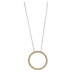 Sterling Diamond Eternity Necklace 17 3/4" -925 Gold Pltd Rd 1.00ctw Halo Circle