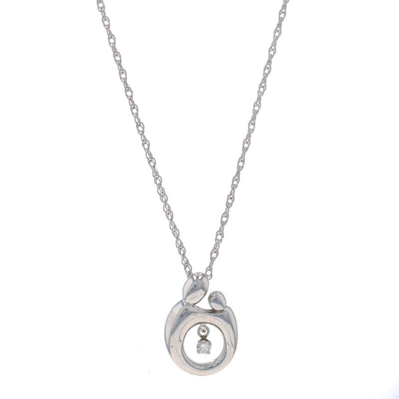 Metal Content: Sterling Silver

Stone Information
Natural Diamond
Cut: Round Brilliant

Style: Solitaire
Chain Style: Prince of Wales
Necklace Style: Chain
Fastening Type: Spring Ring Clasp
Theme: Mother & Child, Family Love

Measurements

Item 1: