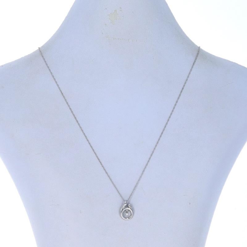 Sterling Diamant-Halskette mit Mutter- und Kind-Anhänger 18 3/4