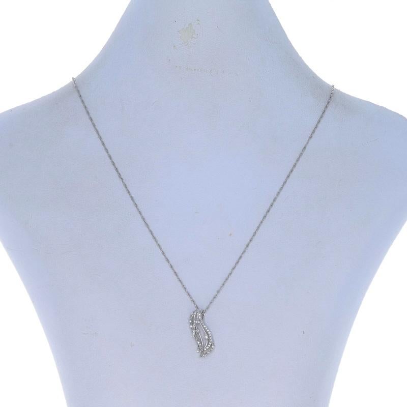 Single Cut Sterling Diamond Pendant Necklace 18 1/4