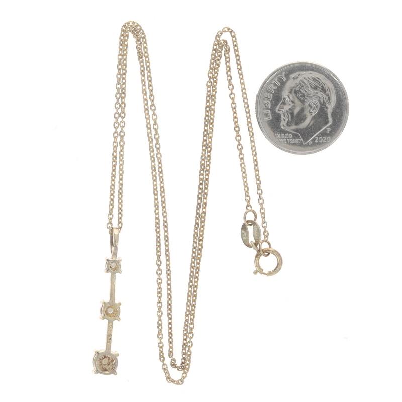 Sterling Diamond Three-Stone Journey Necklace 17 3/4